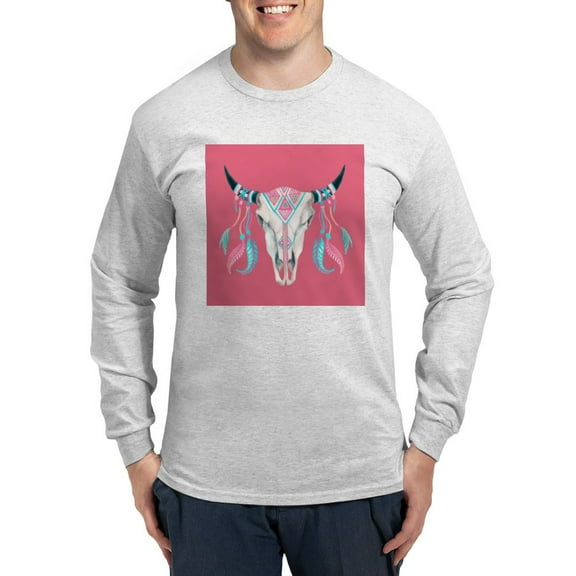 CafePress - Buffalo Skull Long Sleeve T Shirt - Unisex Cotton Long Sleeve T-Shirt