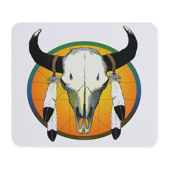 CafePress - Buffalo Skull Mousepad - Non-slip Rubber Mousepad, Gaming Mouse Pad