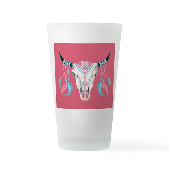 CafePress - Buffalo Skull - Pint Glass, Drinking Glass, 16 oz. CafePress