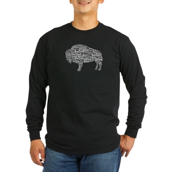 CafePress - Buffalo Text - Long Sleeve Dark T-Shirt
