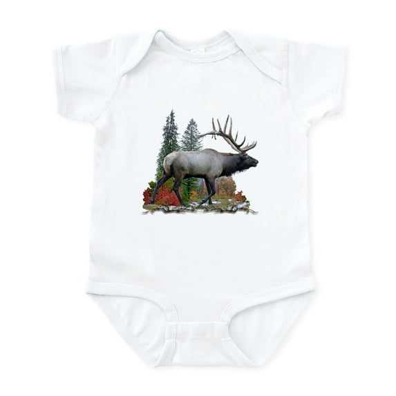 CafePress - Bull Elk R Body Suit - Baby Light Bodysuit, Size Newborn - 24 Months