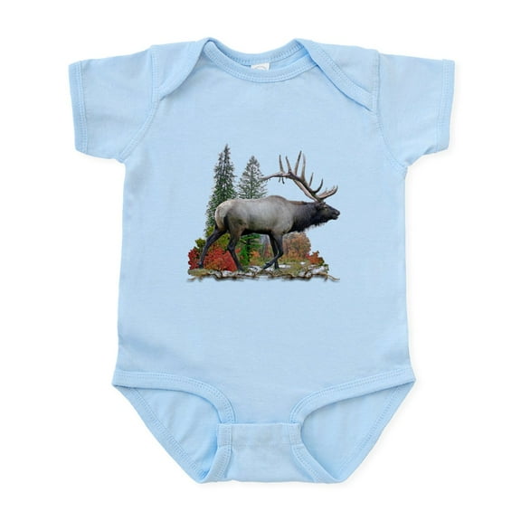 CafePress - Bull Elk R Body Suit - Baby Light Bodysuit, Size Newborn - 24 Months