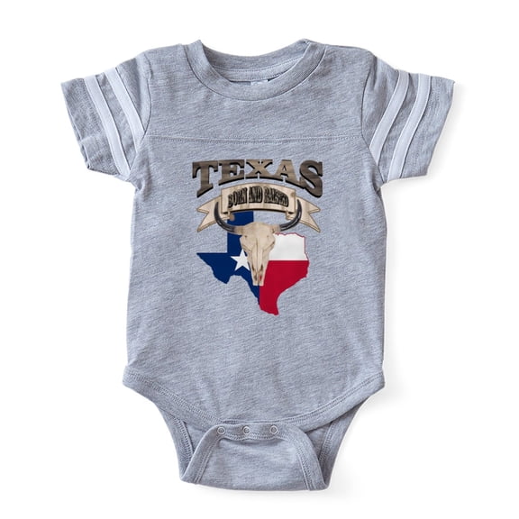 CafePress - Bull Skull Born Texas - Cute Infant Baby Football Bodysuit