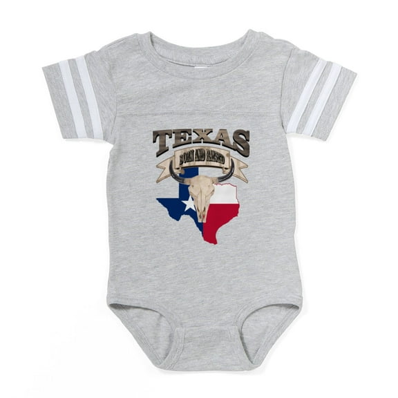 CafePress - Bull Skull Born Texas - Cute Infant Baby Football Bodysuit