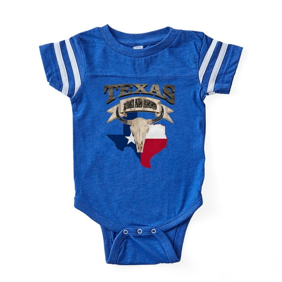 CafePress - Bull Skull Born Texas - Cute Infant Baby Football Bodysuit