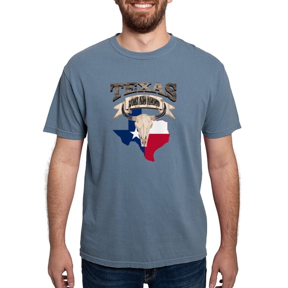 CafePress - Bull Skull Born Texas T Shirt - Mens Comfort Colors Shirt