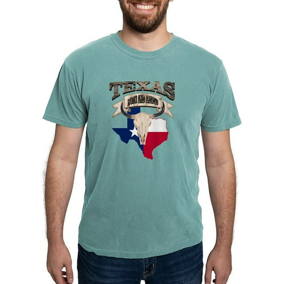 CafePress - Bull Skull Born Texas T Shirt - Mens Comfort Colors Shirt
