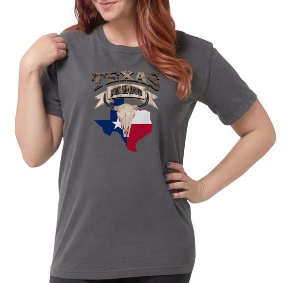 CafePress - Bull Skull Born Texas T Shirt - Womens Comfort Colors® Shirt
