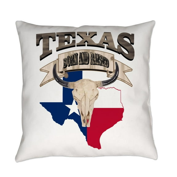 CafePress - Bull Skull Texas Home - Everyday Pillow Woven