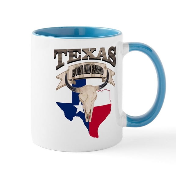 CafePress - Bull Skull Texas Home Mugs - 11 oz Ceramic Mug - Novelty Coffee Tea Cup