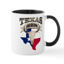 CafePress - Bull Skull Texas Home Mugs - 11 oz Ceramic Mug - Novelty Coffee Tea Cup