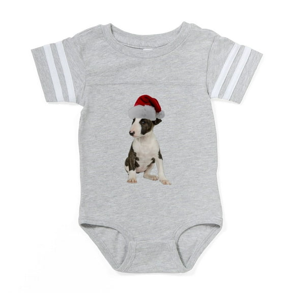 CafePress - Bull Terrier Santa - Cute Infant Baby Football Bodysuit