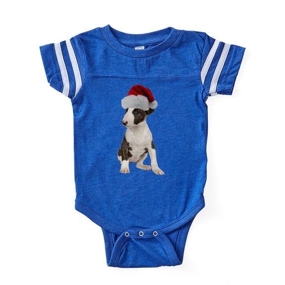 CafePress - Bull Terrier Santa - Cute Infant Baby Football Bodysuit