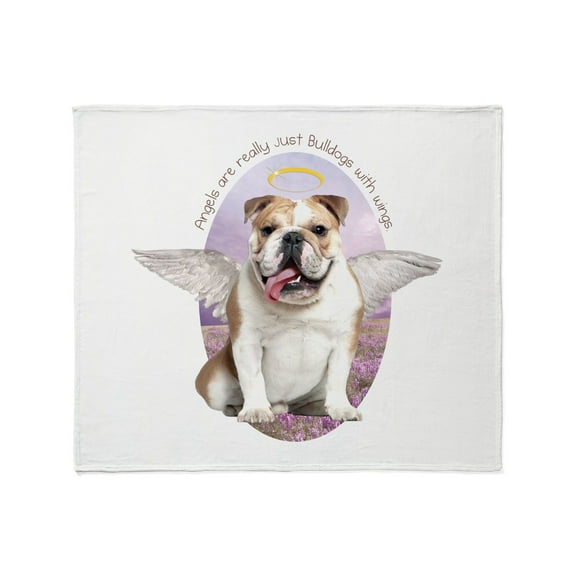 CafePress - Bulldog Angel Throw Blanket - Soft Fleece Throw Blanket, 50"x60" Stadium Blanket