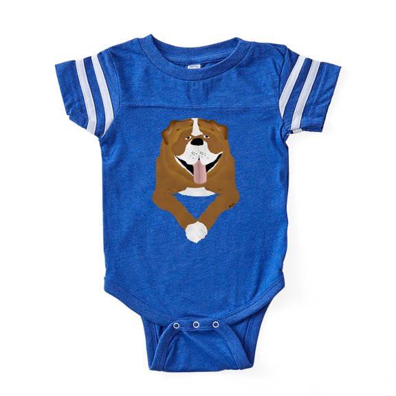 CafePress - Bulldog - Cute Infant Baby Football Bodysuit