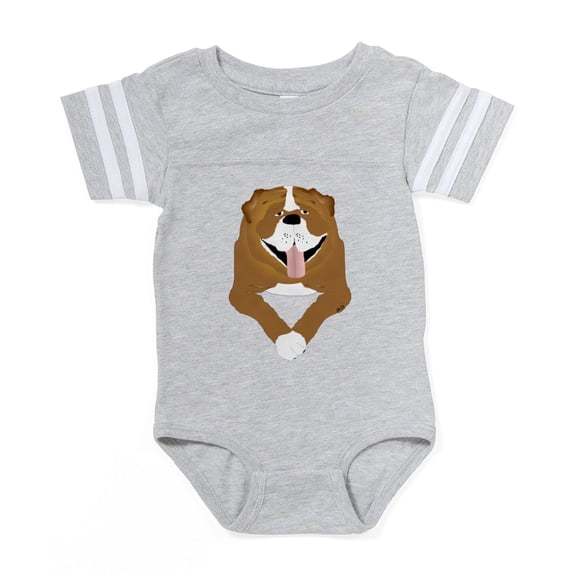 CafePress - Bulldog - Cute Infant Baby Football Bodysuit