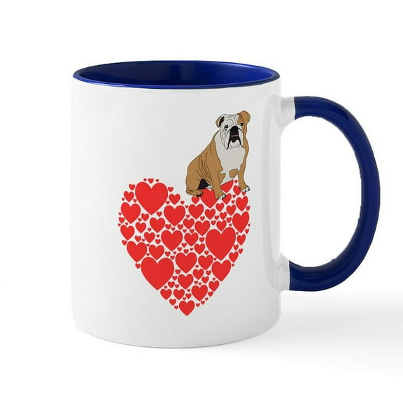 CafePress - Bulldog Heart - 11 oz Ceramic Mug - Novelty Coffee Tea Cup
