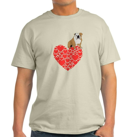 CafePress - Bulldog Heart Light T Shirt - Men's Classic Graphic T-Shirt
