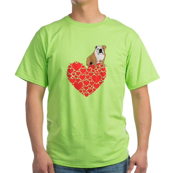 CafePress - Bulldog Heart Light T Shirt - Light T-Shirt - CP