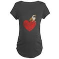 thumbnail image 1 of CafePress - Bulldog Heart Maternity Dark T Shirt - Maternity Dark T-Shirt, 1 of 3