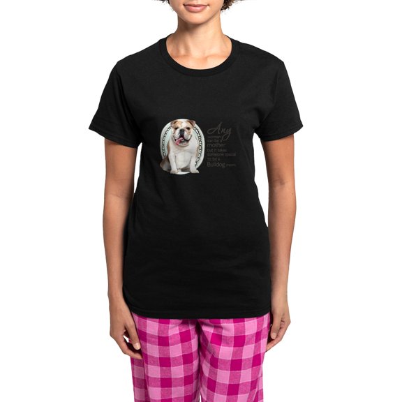 CafePress - Bulldog Mom Pajamas - Women's Short Sleeve Print T-Shirt and Pants Dark Cotton Pajama Set