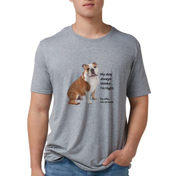 CafePress - Bulldog V Wife T Shirt - Mens Tri-blend T-Shirt