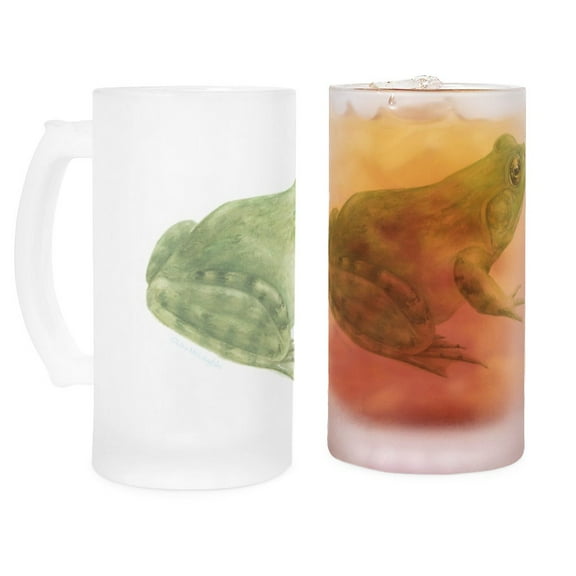 CafePress - Bullfrog Frosted Stein - 16 oz Frosted Glass Beer Mug