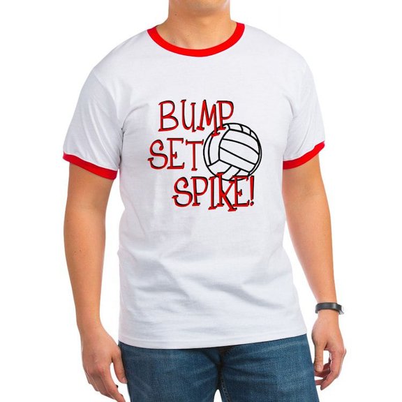 CafePress - Bump, Set, Spike T Shirt - 100% Cotton Ringed T-Shirt