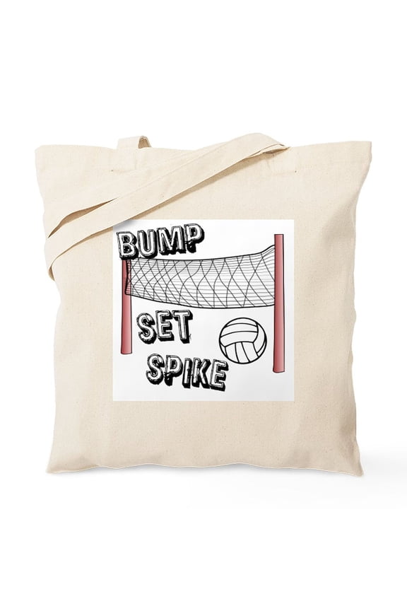 - Bump, Set, Spike Tote Bag - Unisex Canvas Tote Bag, Beige, 1-Piece