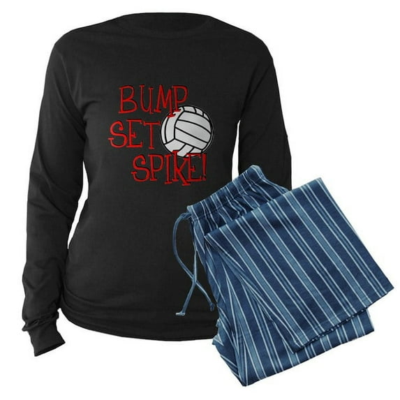 CafePress - Bump, Set, Spike - Women's Long Sleeve Dark Pajamas