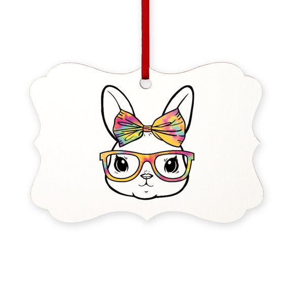 CafePress - Bunny Cute Aluminum - Scroll Ornament