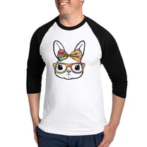 CafePress - Bunny Cute Baseball Jersey - Cotton Baseball Jersey, 3/4 Raglan Sleeve Shirt