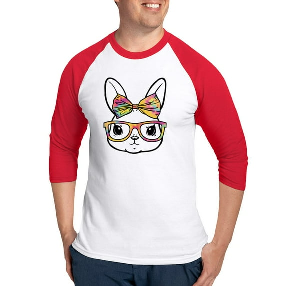CafePress - Bunny Cute Baseball Jersey - Cotton Baseball Jersey, 3/4 Raglan Sleeve Shirt