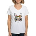 thumbnail image 1 of CafePress - Bunny Cute T Shirt - Womens Cotton V-Neck T-shirt, 1 of 4
