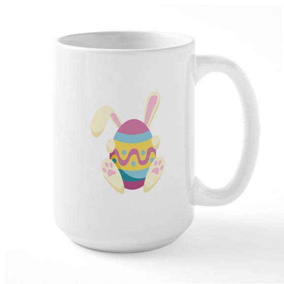 CafePress - Bunny Egg Mugs - 15 oz Ceramic Large White Novelty Mug