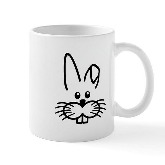 CafePress - Bunny Rabbit Face Mug - 11 oz Ceramic Mug - Novelty Coffee Tea Cup