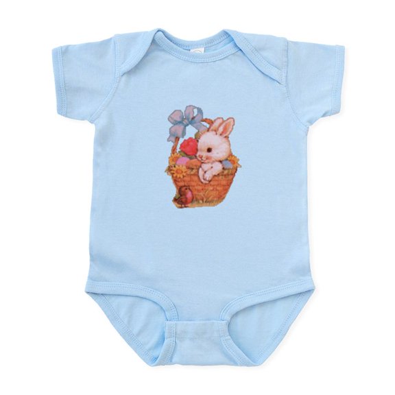 CafePress - Bunny Rabbit In An Easter Basket Body Suit - Baby Light Bodysuit, Size Newborn - 24 Months