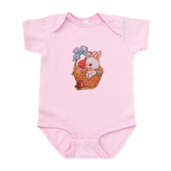 CafePress - Bunny Rabbit In An Easter Basket Body Suit - Baby Light Bodysuit, Size Newborn - 24 Months