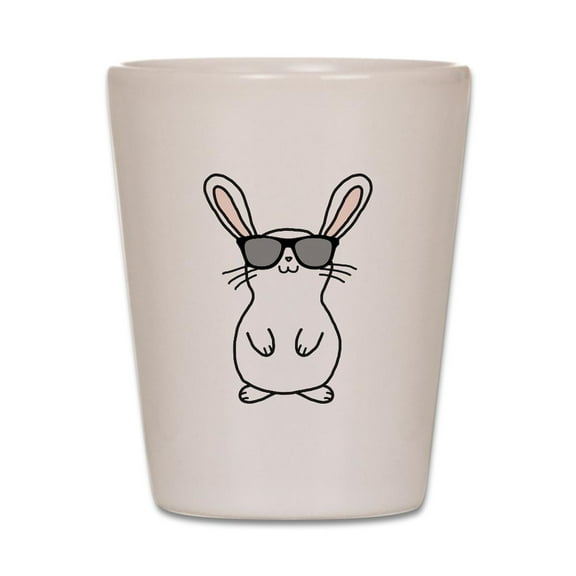 CafePress - Bunny - White Shot Glass, Unique and Funny Shot Glass