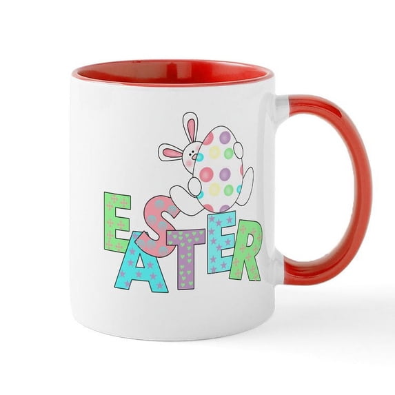 CafePress - Bunny With Easter Egg Mug - 11 oz Ceramic Mug - Novelty Coffee Tea Cup