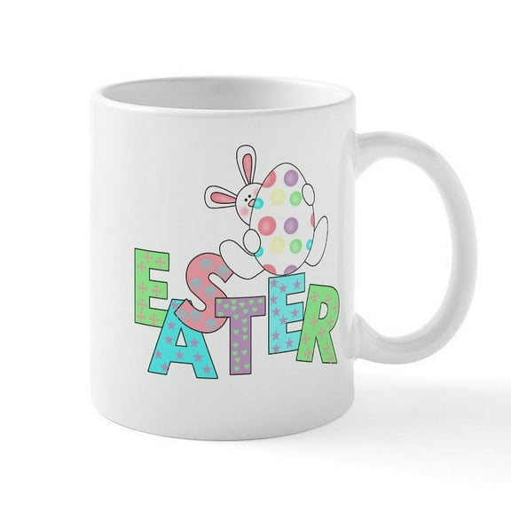 CafePress - Bunny With Easter Egg Mug - 11 oz Ceramic Mug - Novelty Coffee Tea Cup