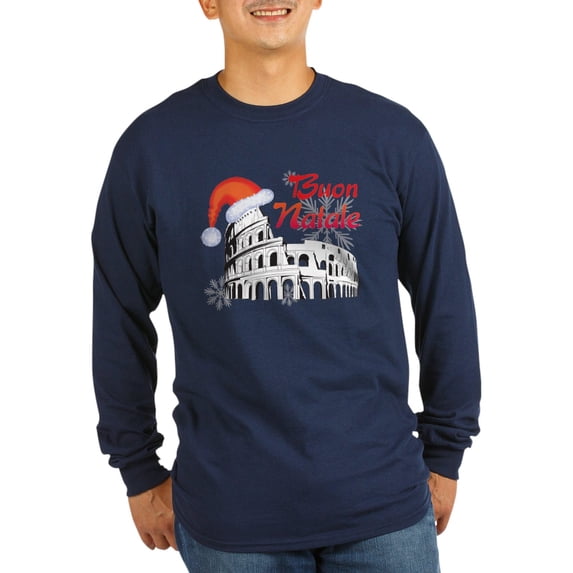 CafePress - Buon Natale Long Sleeve T Shirt - Long Sleeve Dark T-Shirt