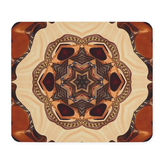 CafePress - Burgundy Gold Floral Mandala Mousepad - Non-slip Rubber Mousepad, Gaming Mouse Pad