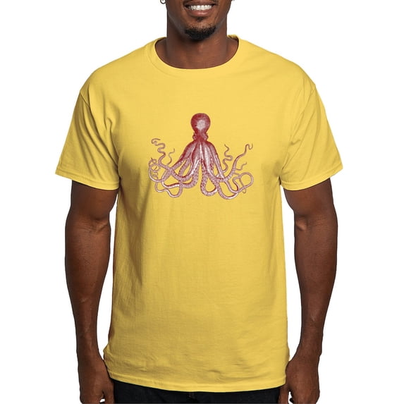 CafePress - Burgundy Octopus T Shirt - Men's Classic Graphic T-Shirt