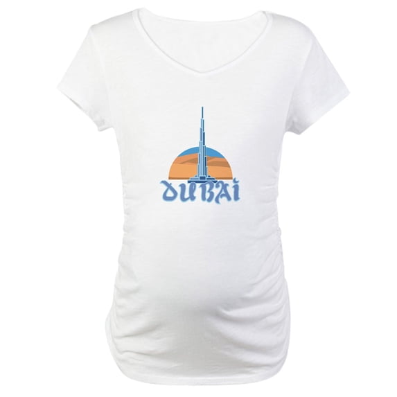 CafePress - Burj Khalifa Dubai Maternity T Shirt - Cotton Maternity T-shirt, Cute & Funny Pregnancy Tee