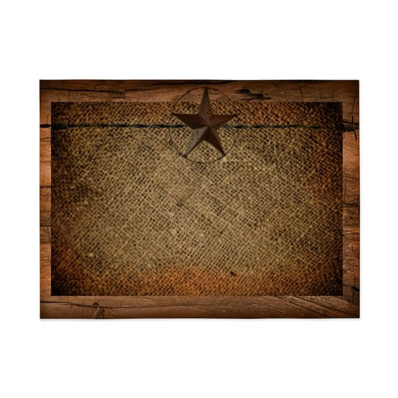 CafePress - Burlap Barn Wood Texas Star - Large Plush Fleece Throw Blanket, 80" L x 60" W