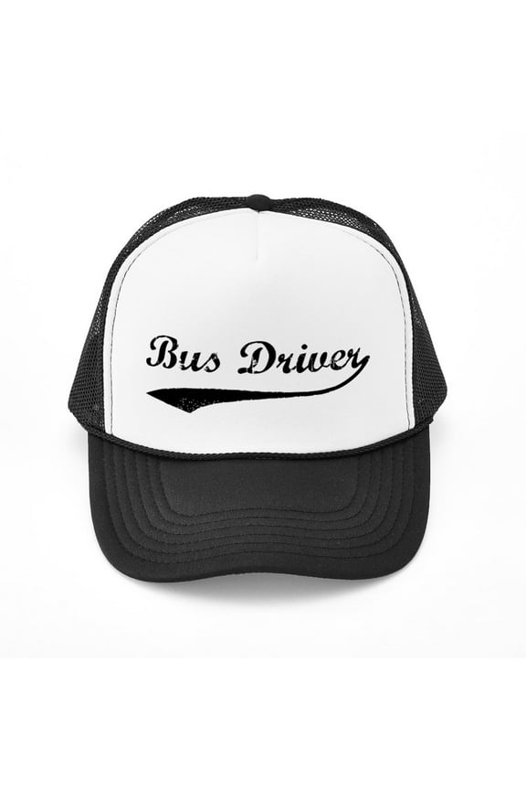 - Bus Driver (Vintage) - Adjustable Unisex Printed Trucker Hat with Mesh Back