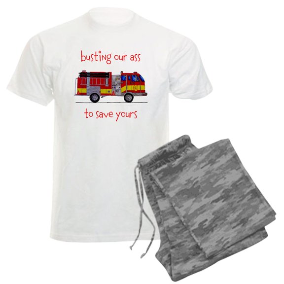 CafePress - Busting Our Ass Men's Light Pajamas - Men's Light Loose Fit Cotton Pajama Set