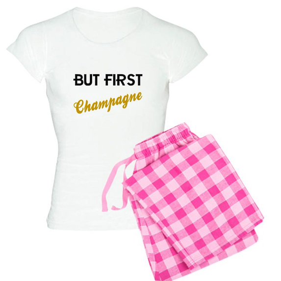 CafePress - But First Champagne - Women's Light Pajamas