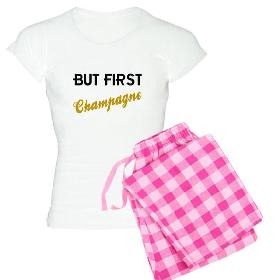 CafePress - But First Champagne - Women's Light Pajamas